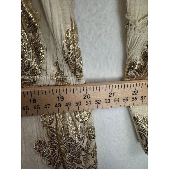 Me 2 Magic boho gold trim crochet embroidered maxi dress Goddess sz 2X - Picture 7 of 11